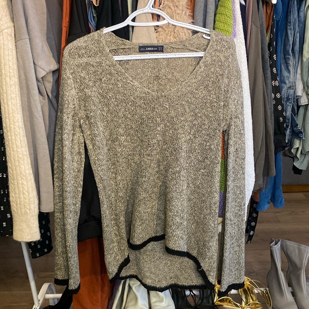Zara Knit Black Lined Detailed Medium Size